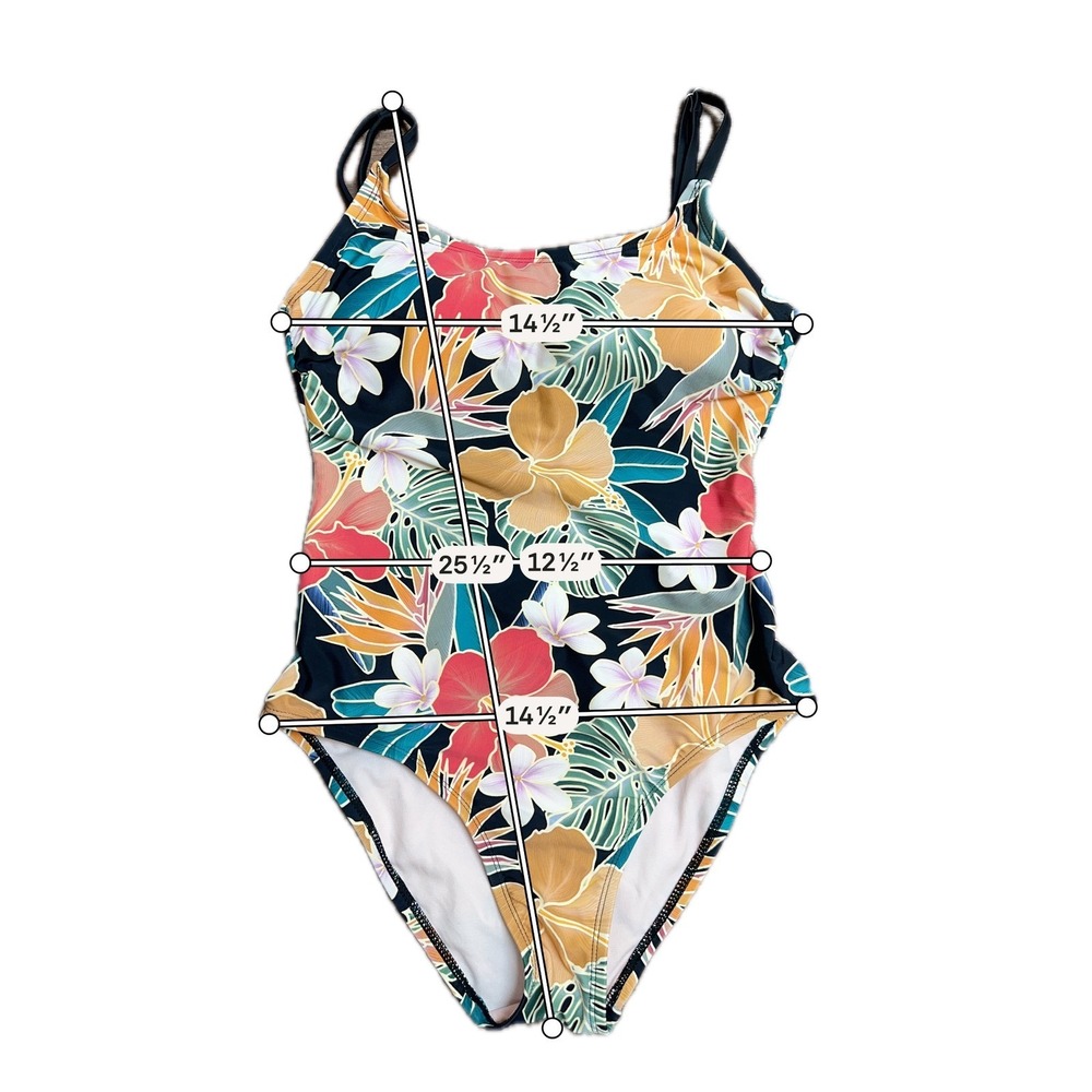 Hurley Women Rash Guard and One Piece Swimsuit Set Tropical Floral Black Size S - Picture 7 of 13
